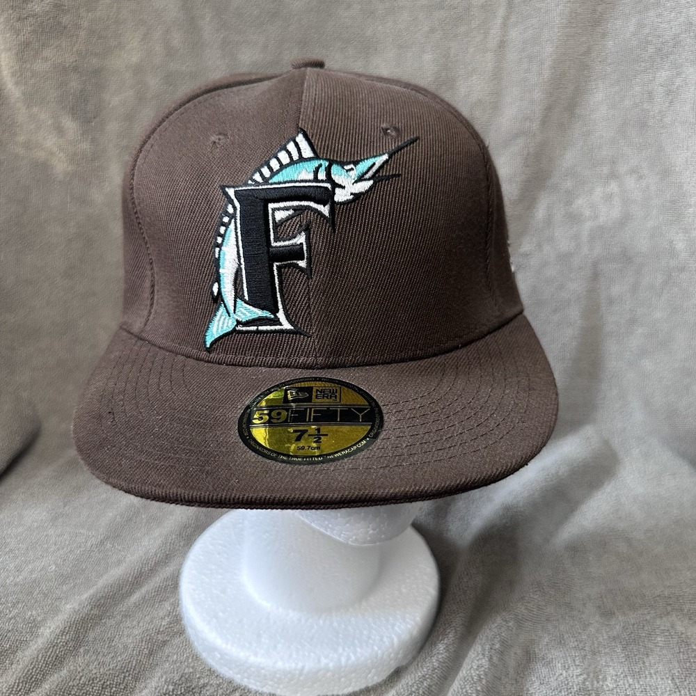 Florida Marlins New Era 59FIFTY Fitted Hat 7.5 MLB Brown